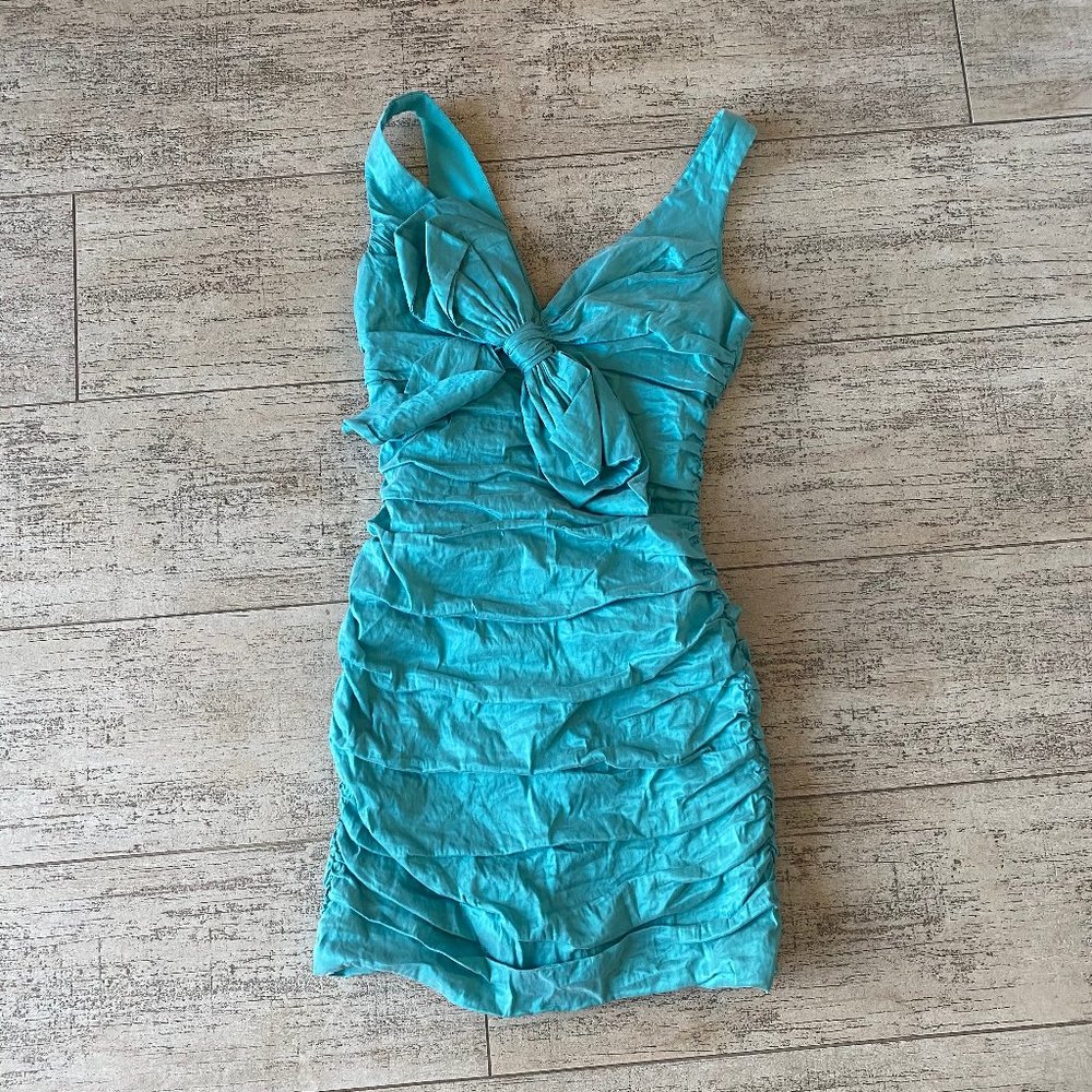 NWT BCBGMAXAZRIA Poly Woven Dress size 2 Blue